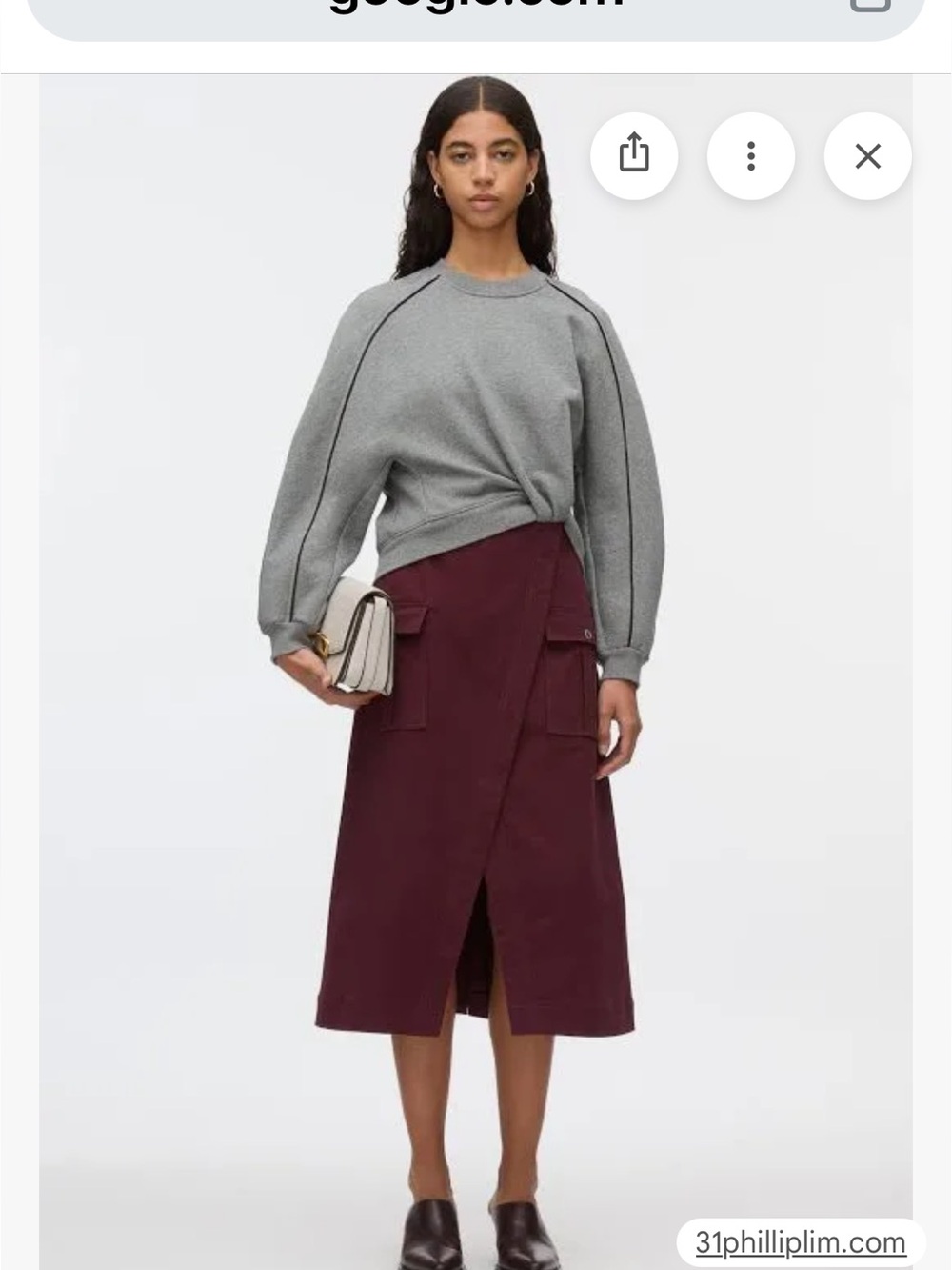 L NWT Philip Lim cotton sweatshirt/Cargo skirt dress, Msrp $881